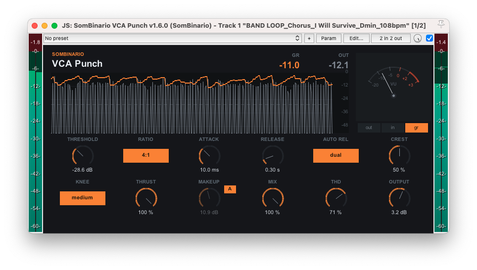 Interface do SomBinario VCA Punch