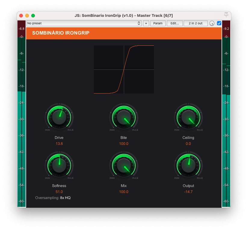 Interface do SomBinario IronGrip